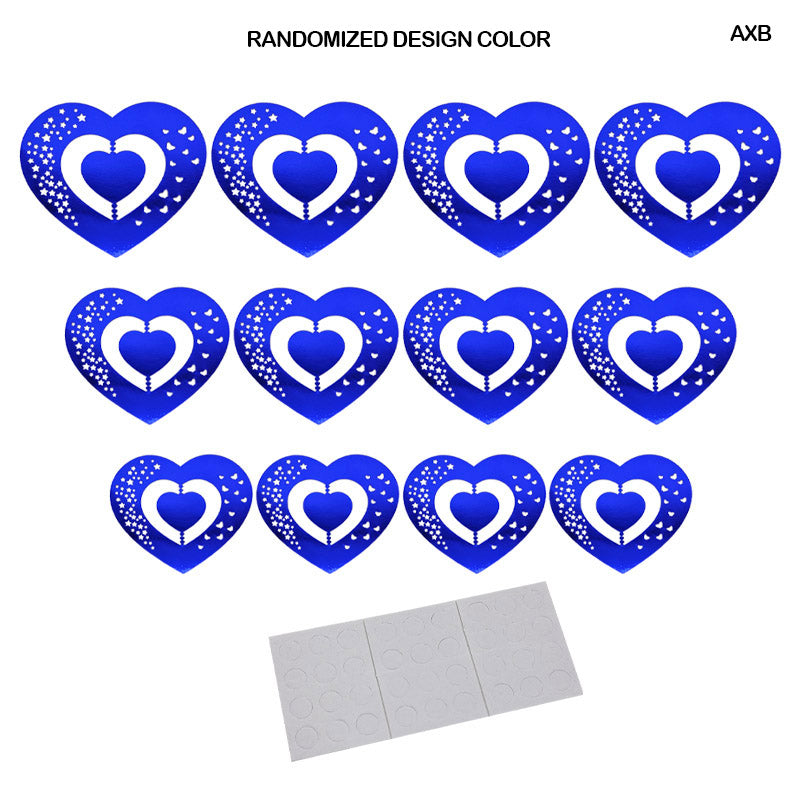 AXB 3D HEART DECORATION METALLIC STICKER 12 HEART