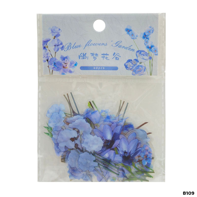 B109 40PC FLOWER LEAF STICKER JOURNALING