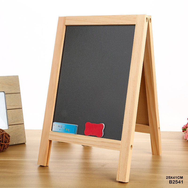 WOODEN BOTH SIDE BLACK BOARD 25X41CM (B2541)