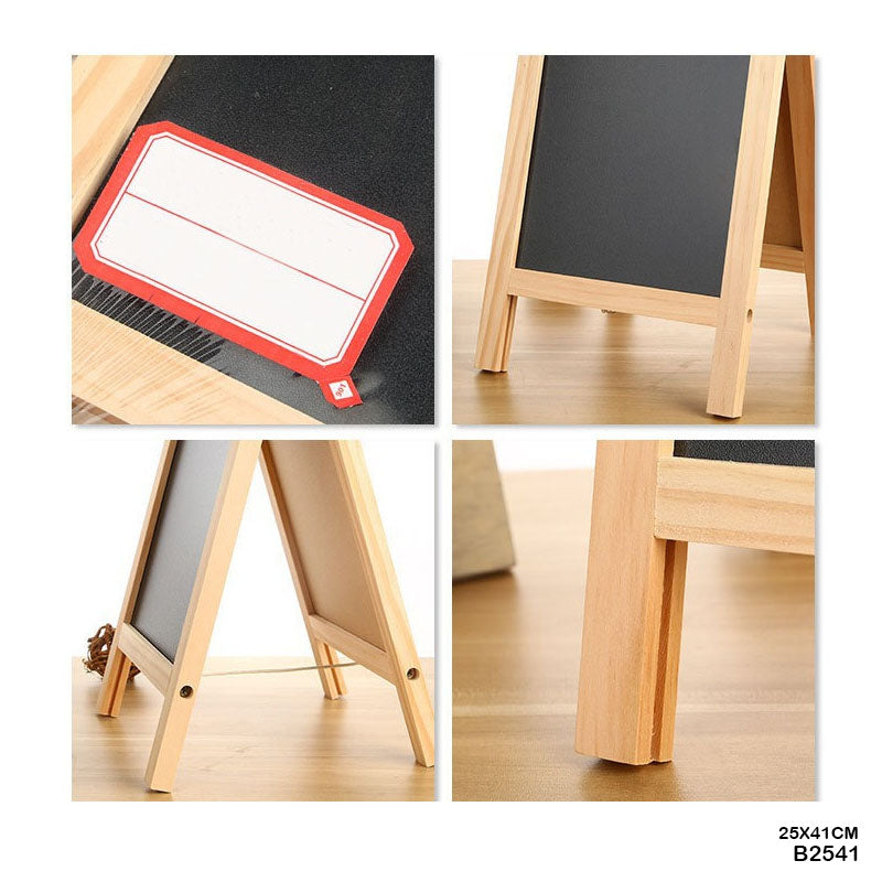 WOODEN BOTH SIDE BLACK BOARD 25X41CM (B2541)