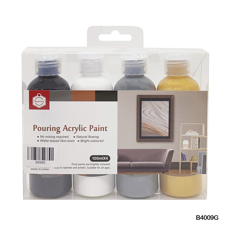 B4009G POURING ACRYLIC PAINT 100MLx4