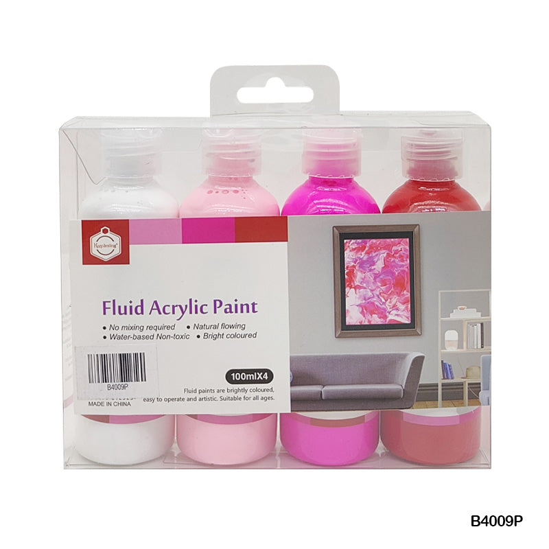B4009P FLUID ACRYLIC PAINT 100MLx4