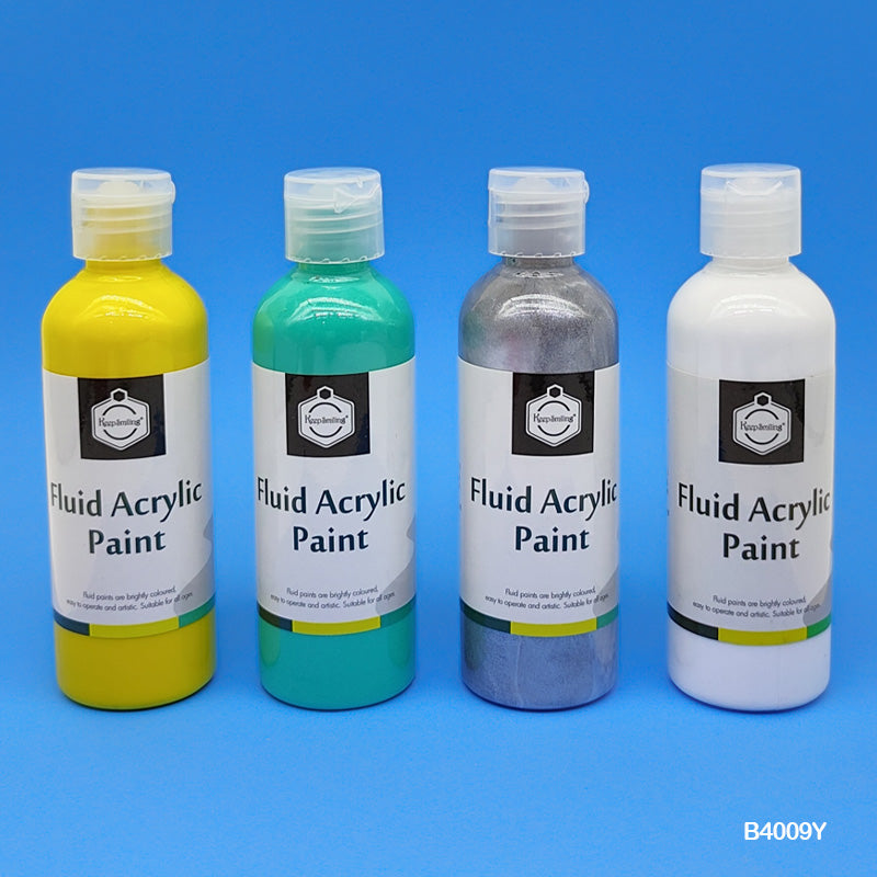 B4009Y FLUID ACRYLIC PAINT 100MLx4