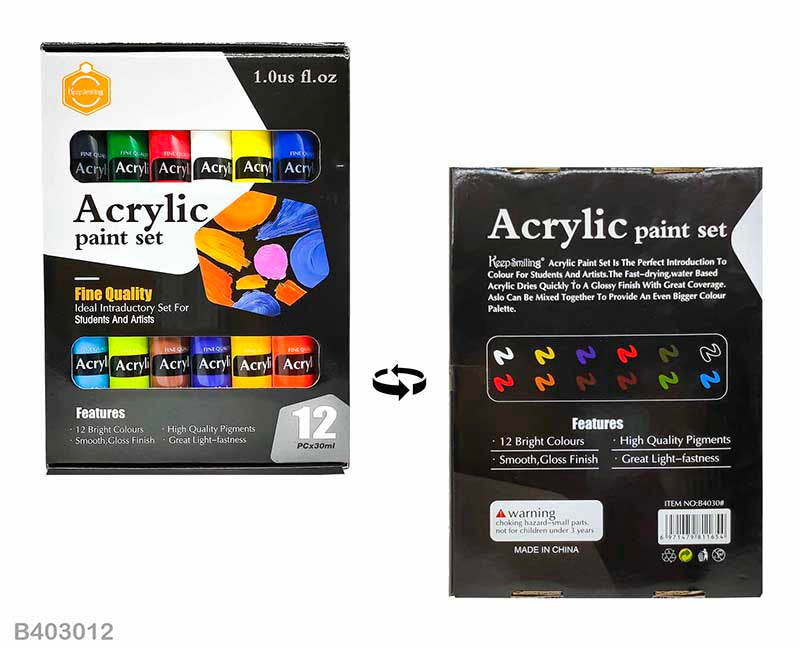 ACRYLIC PAINT SET 12PC (B403012)