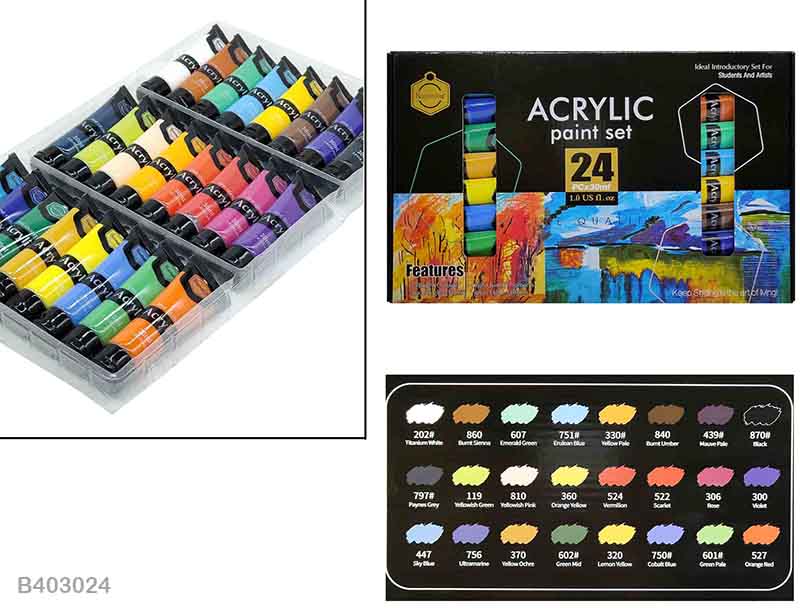 ACRYLIC PAINT SET 24PC (B403024)