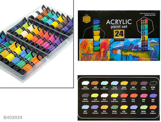 ACRYLIC PAINT SET 24PC (B403024)