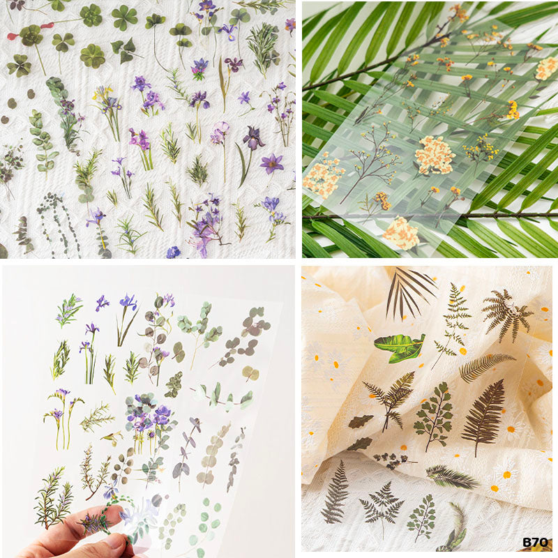 B70 6PC FLOWER LEAF STICKER JOURNALING