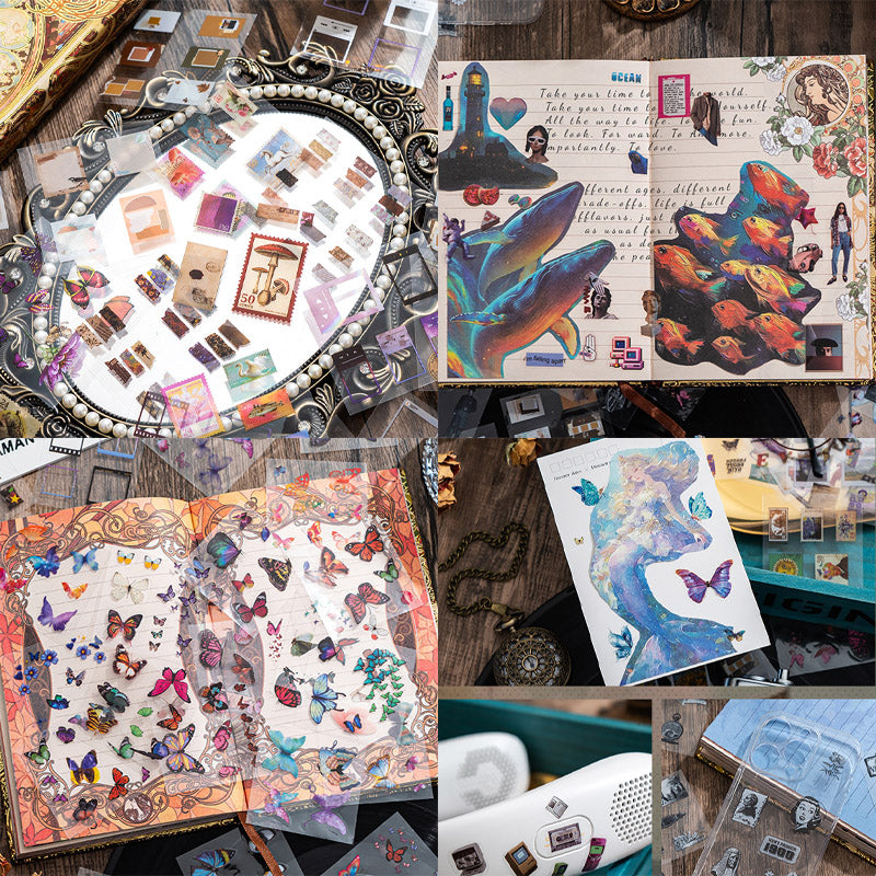 B786 RETRO DECO STICKER 96PC