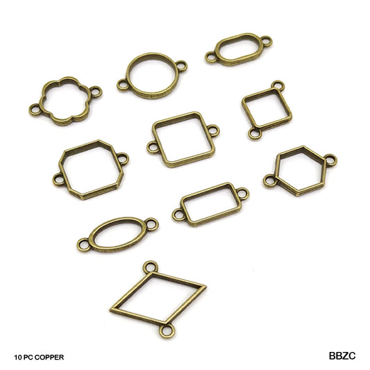 BBZC BEZELS MIX SHAPE SET 10PC COPPER