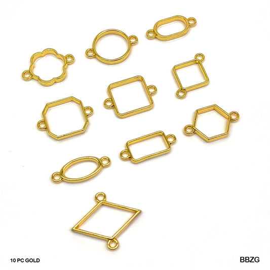 BBZG BEZELS MIX SHAPE SET 10PC GOLD