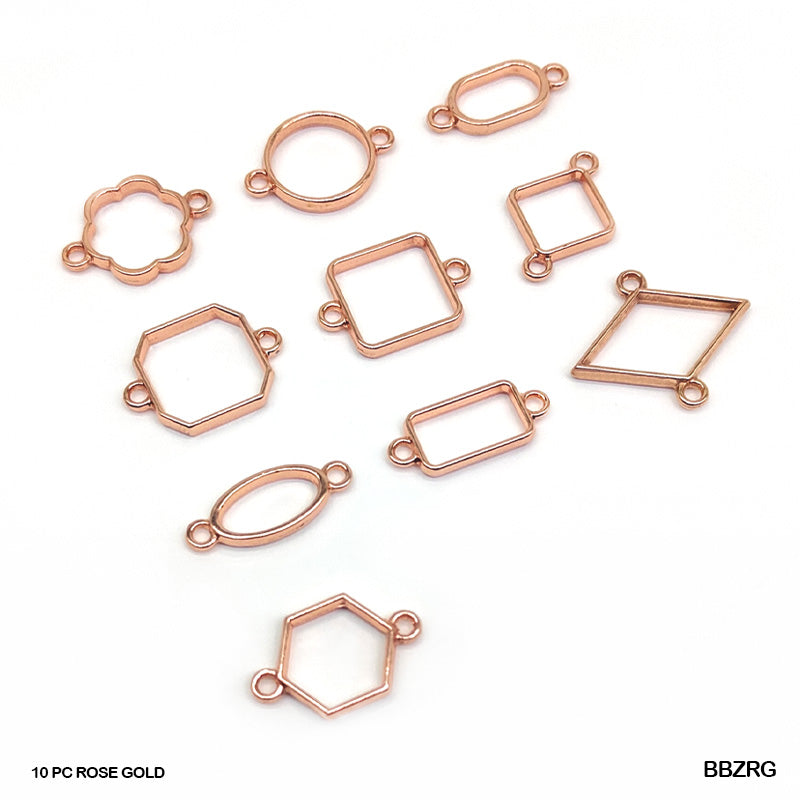 BBZRG BEZELS MIX SHAPE SET 10PC ROSE GOLD