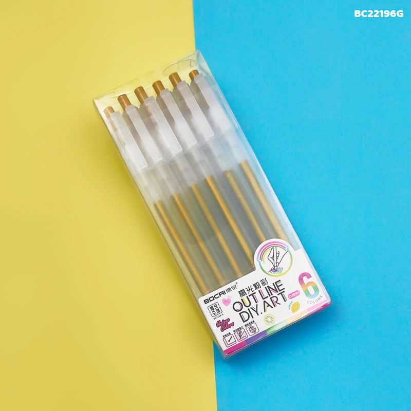 BC22196G GOLD PEN 0.8MM 6PCS