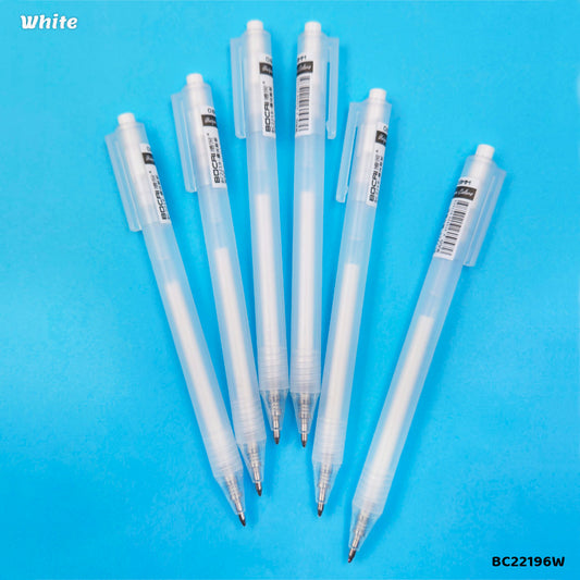 BC22196W WHITE PEN 0.8MM 6PCS