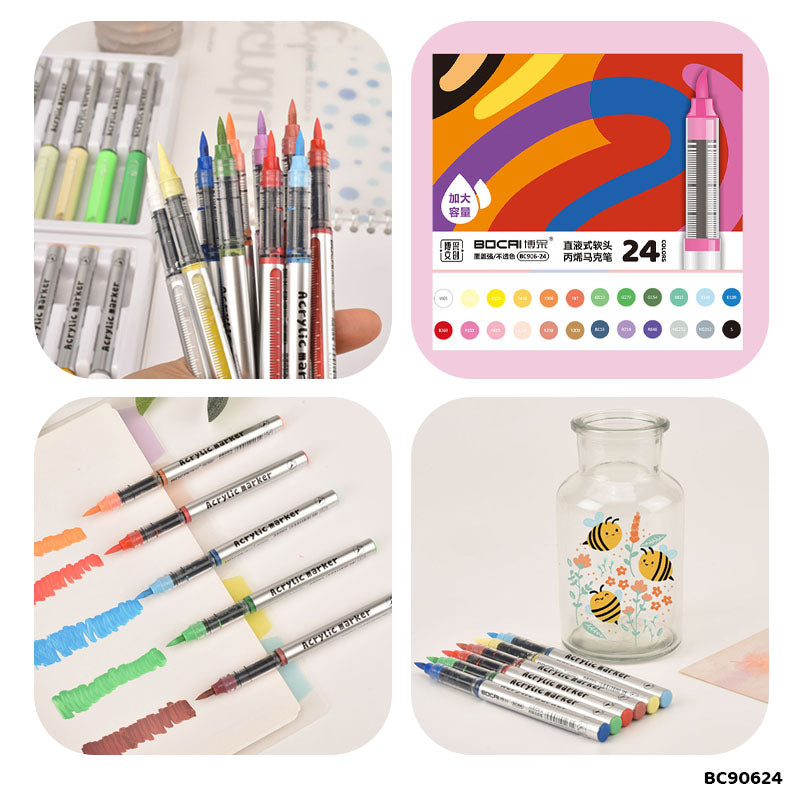BC90624 BOCAI ACRYLIC MARKER 24 COLOR