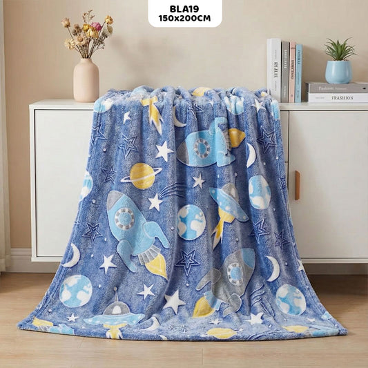 BLA19 GLOW IN THE DARK BLANKET 150x200CM