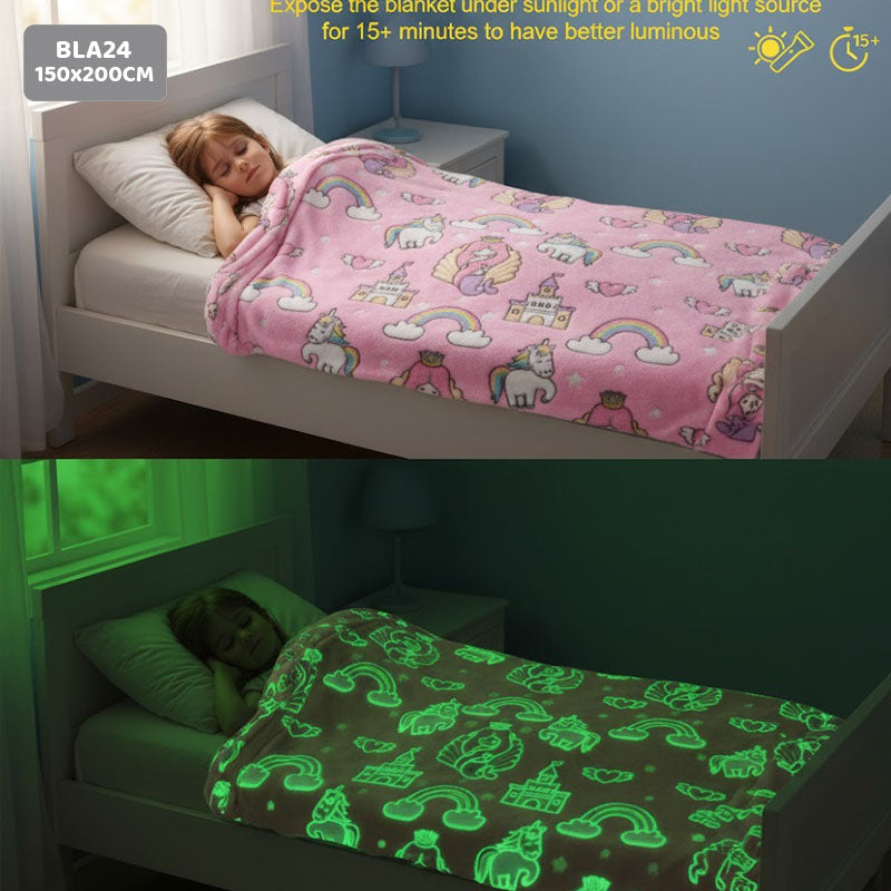 BLA24 GLOW IN THE DARK BLANKET 150x200CM