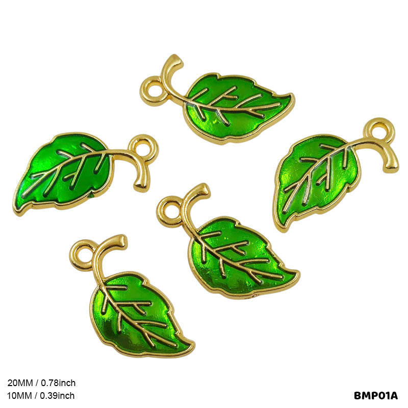 BMP01A LEAF PENDANTS SS 5PC