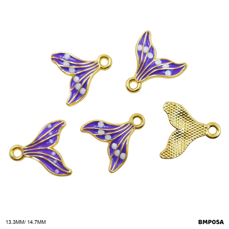 BMP05A MERMAID TAIL PENDANTS SS 5PC