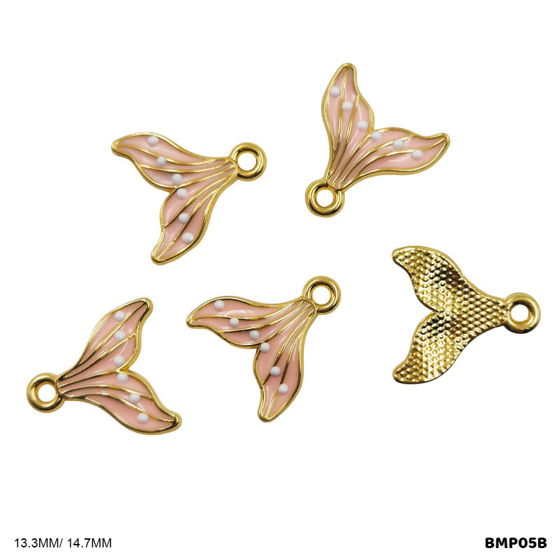 BMP05B MERMAID TAIL PENDANTS SS 5PC