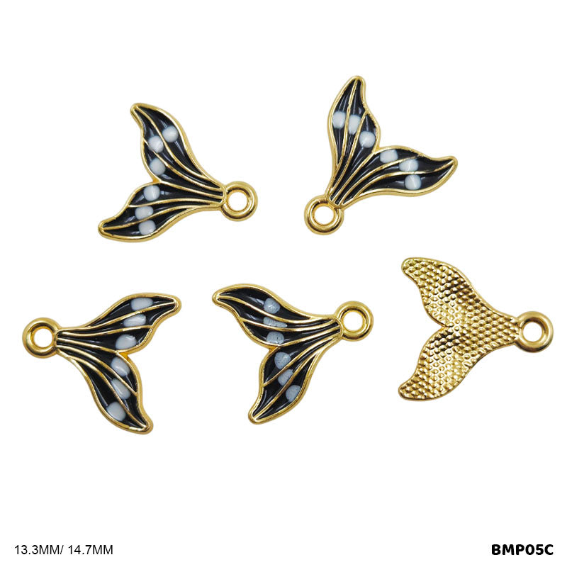 BMP05C MERMAID TAIL PENDANTS SS 5PC