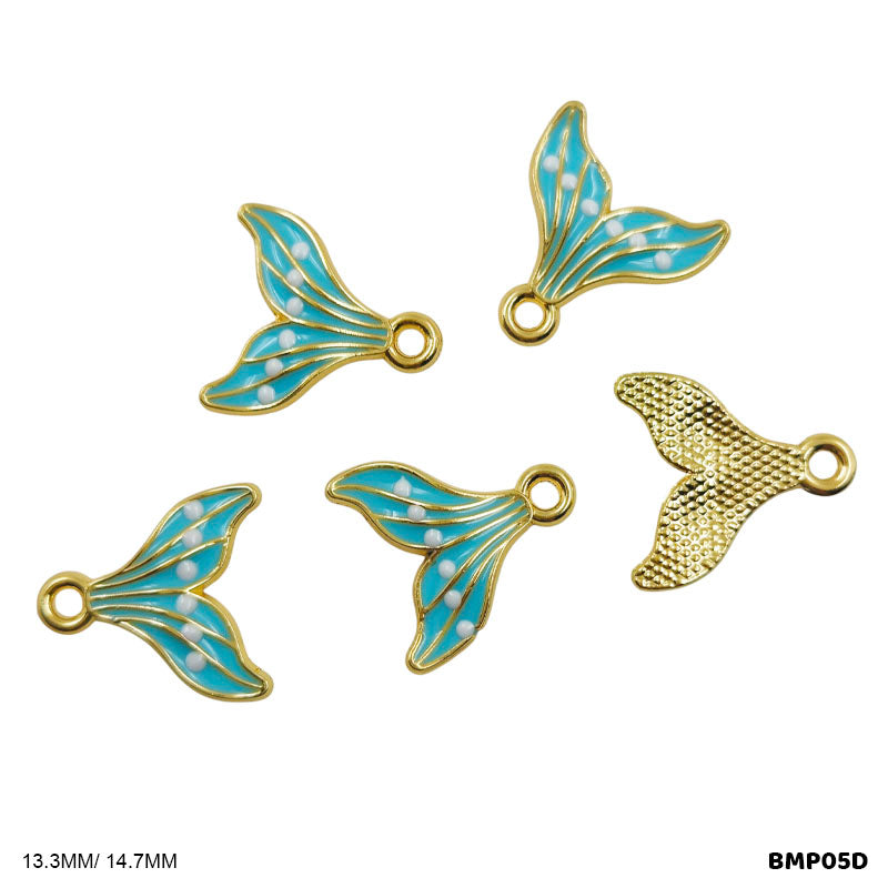 BMP05D MERMAID TAIL PENDANTS SS 5PC