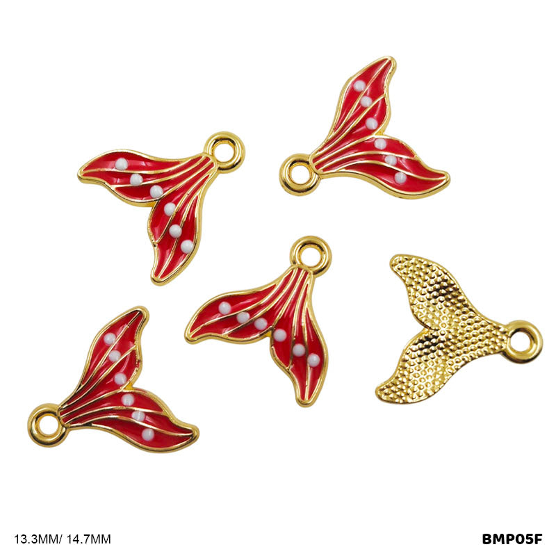 BMP05F MERMAID TAIL PENDANTS SS 5PC