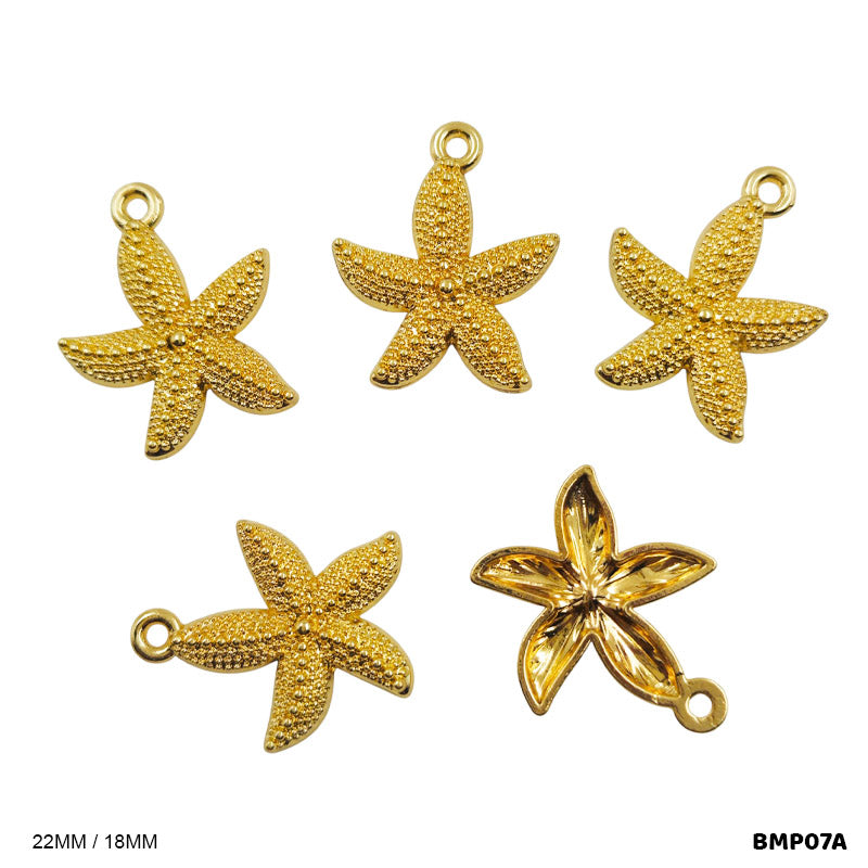 BMP07A STAR FISH PENDANTS SS 5PC