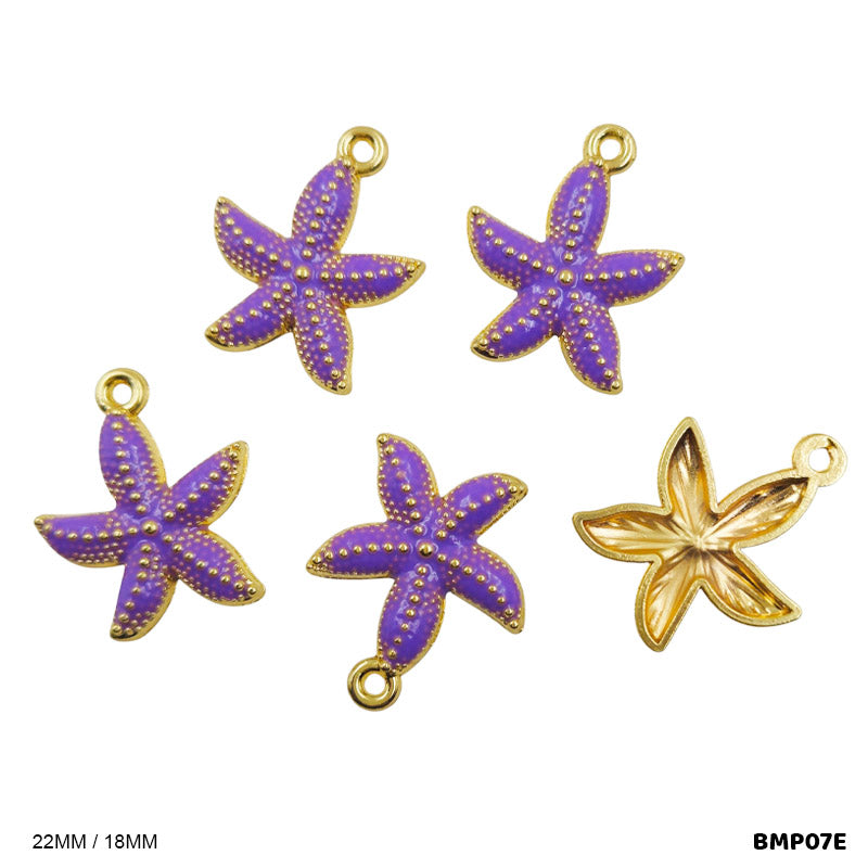 BMP07E STAR FISH PENDANTS SS 5PC