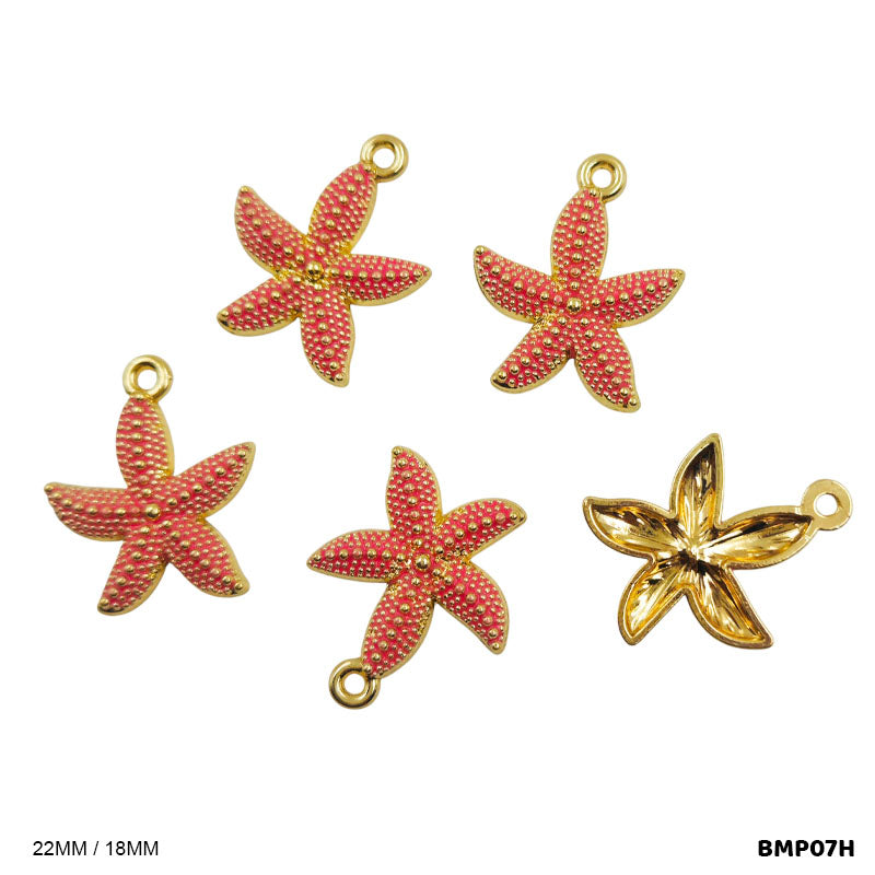BMP07H STAR FISH PENDANTS SS 5PC