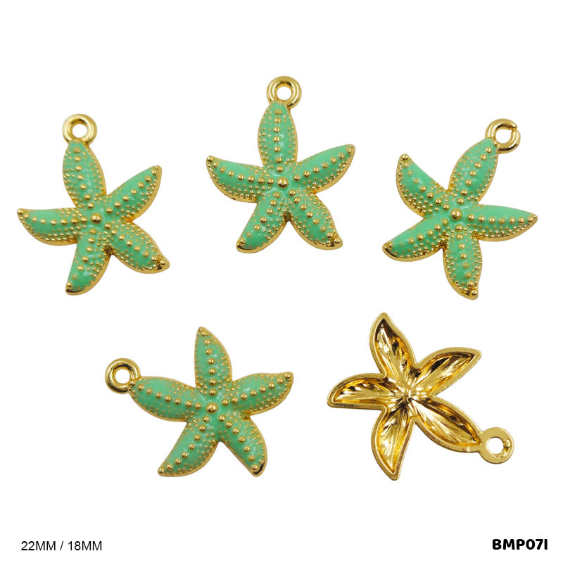 BMP07I STAR FISH PENDANTS SS 5PC