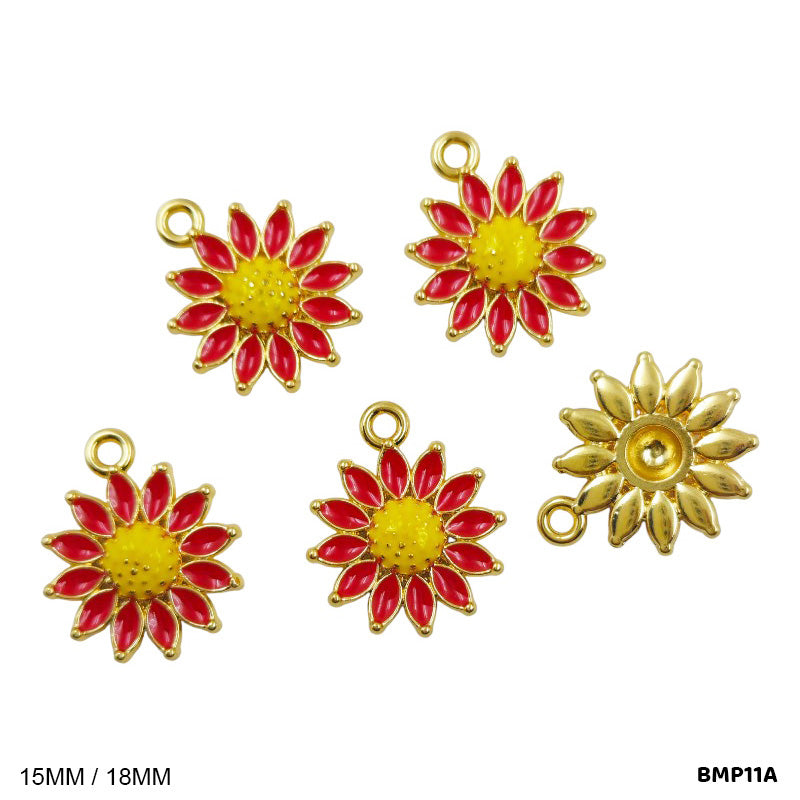 BMP11A FLOWER PENDANTS SS 5PC