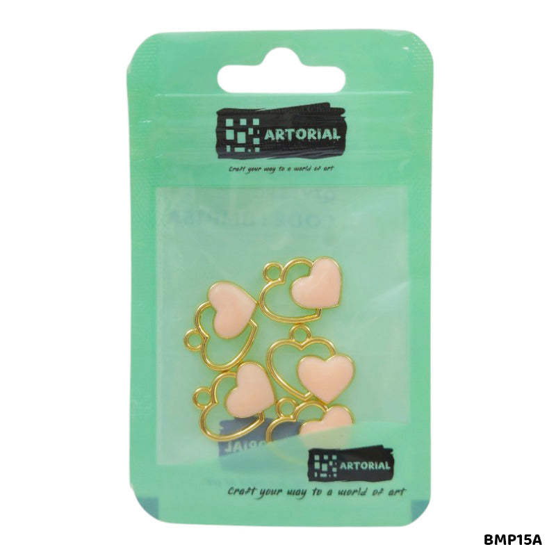 BMP15A DOUBLE HEART PENDANTS SS 5PC