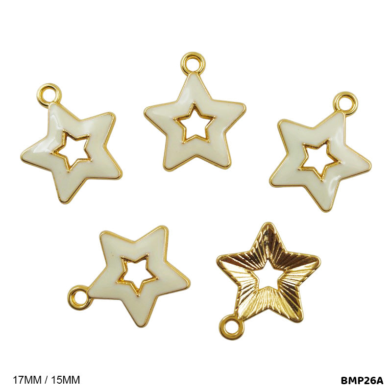 BMP26A STAR PENDANTS SS 5PC