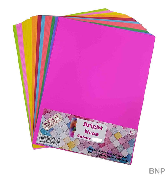 BRIGHT NEON COLOR PAPER SEA GREEN 100 SHEET 8.5X11 (BNPSG)