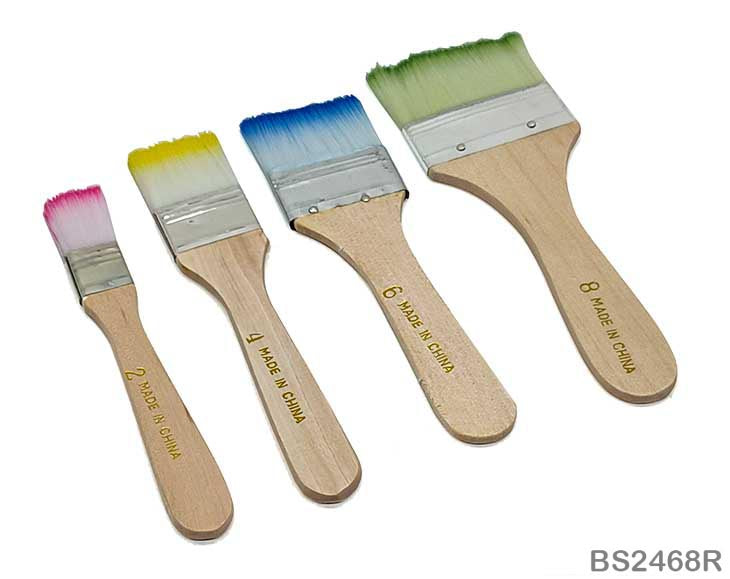 BS2468R 4PC PAINT BRUSH  RAINBOW HAIR