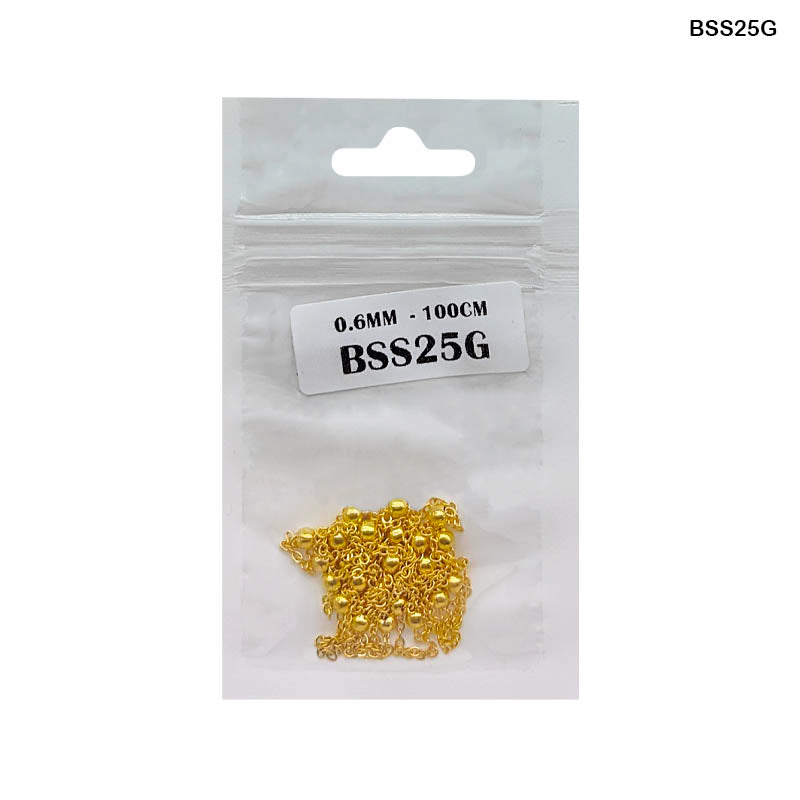 BSS25G CHAIN 0.6MM GOLD 100CM