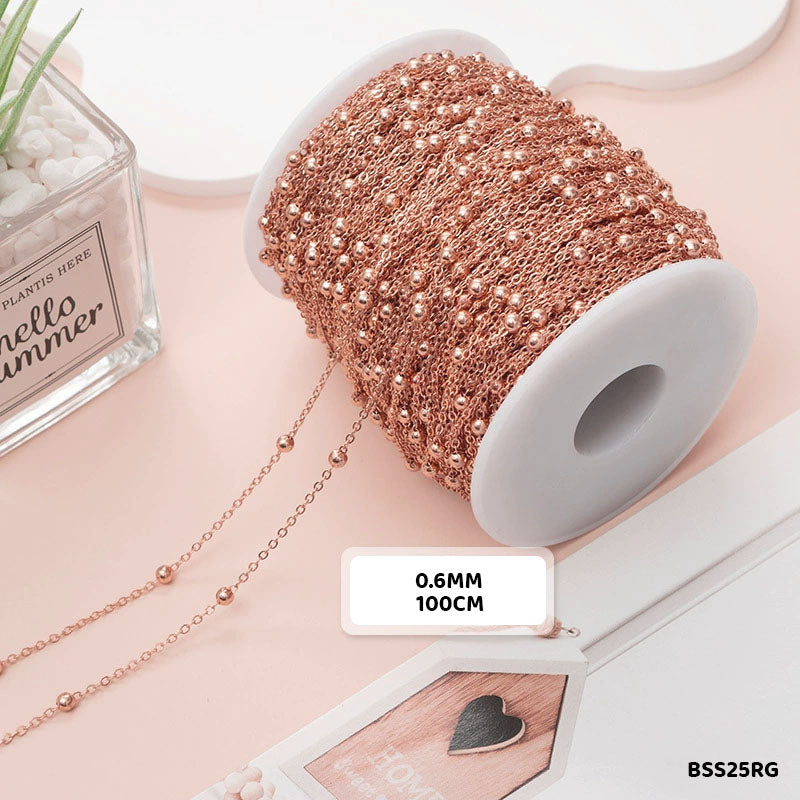 BSS25RG CHAIN 0.6MM ROSE GOLD 100CM