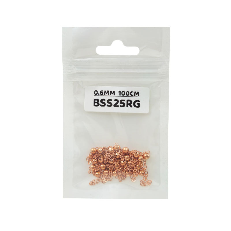 BSS25RG CHAIN 0.6MM ROSE GOLD 100CM
