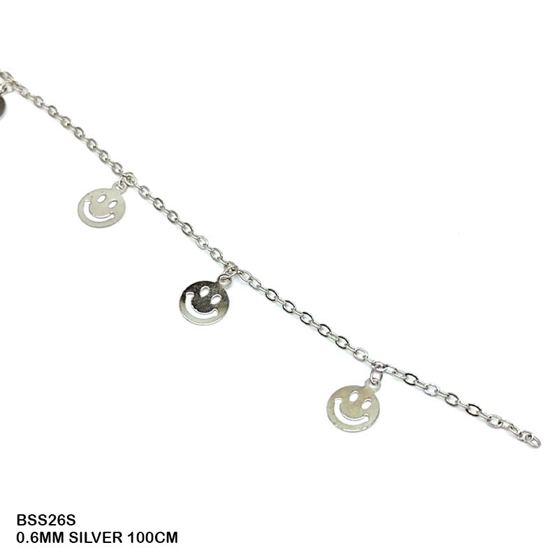 BSS26S CHAIN 0.6MM SILVER 100CM