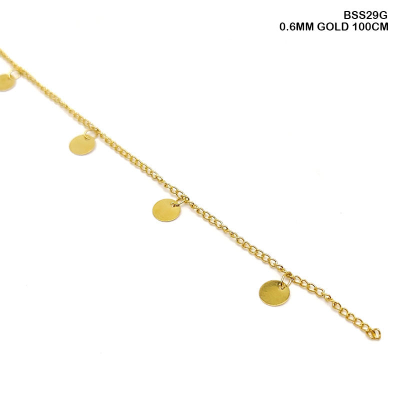BSS29G CHAIN 0.6MM GOLD 100CM