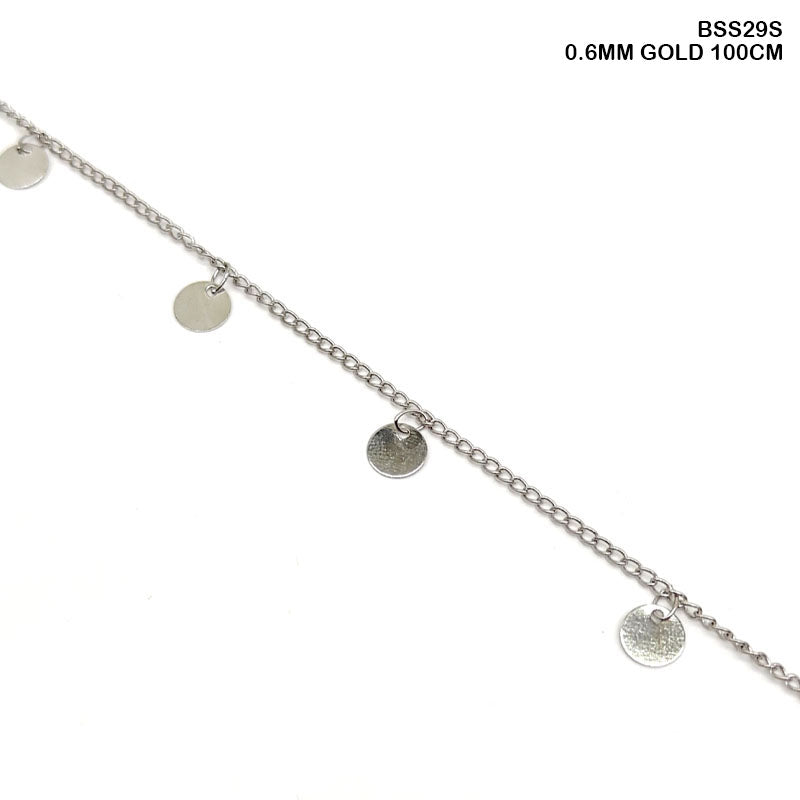 BSS29S CHAIN 0.6MM SILVER 100CM