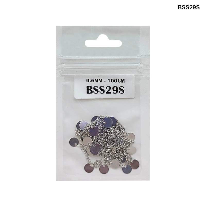 BSS29S CHAIN 0.6MM SILVER 100CM