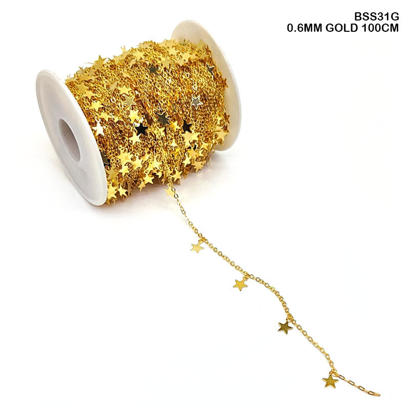 BSS31G CHAIN 0.6MM GOLD 100CM