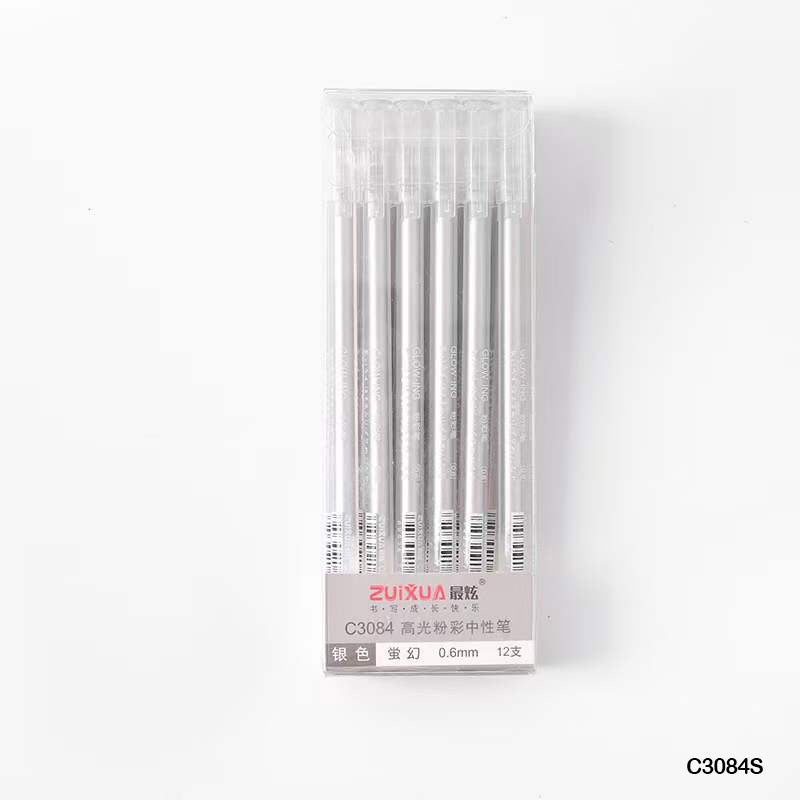 C3084S SILVER PEN 0.6MM 12PCS