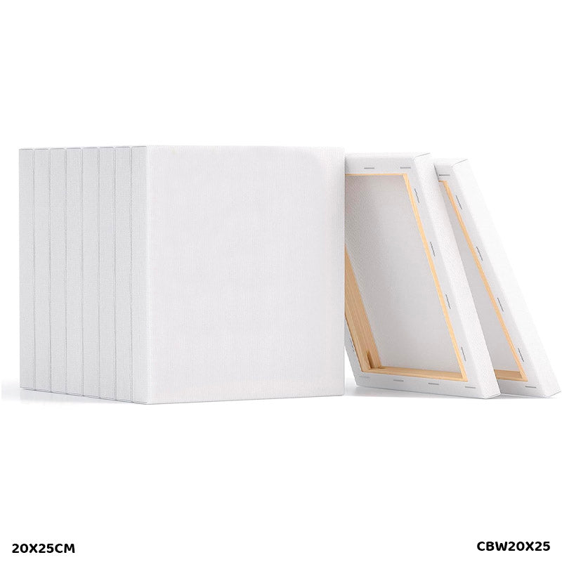 CANVAS BOARD STRETCHED WHITE 20X25CM (CBW20X25)