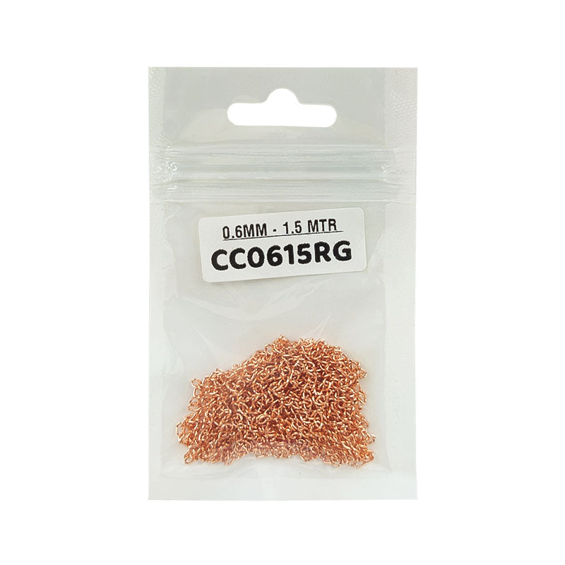 CC0615RG CHAIN 1.5MTR ROSE GOLD 0.6MM