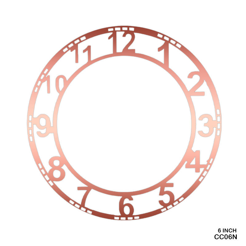 CC06N 6" NUMBER COPER CLOCK ACRYLIC