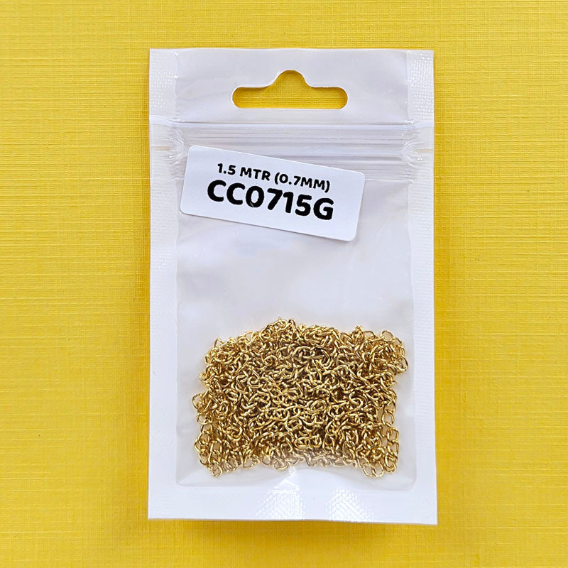 CC0715G CHAIN 1.5MTR GOLD 0.7MM