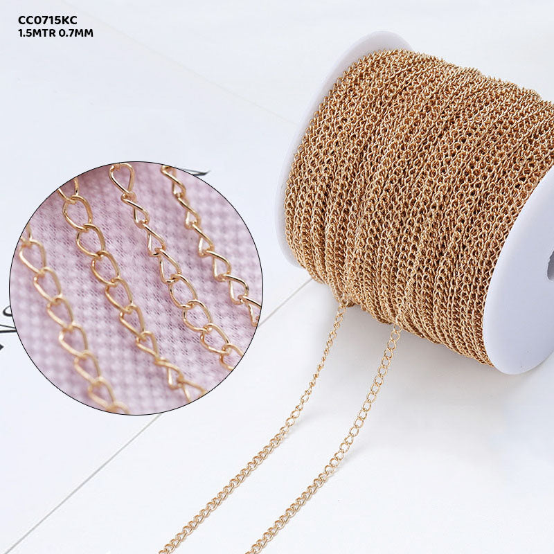 CC0715KC CHAIN 1.5MTR KC GOLD 0.7MM