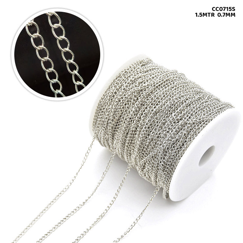 CC0715S CHAIN 1.5MTR SILVER 0.7MM